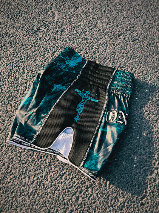 Turquoise Crucifix Muay Thai Short