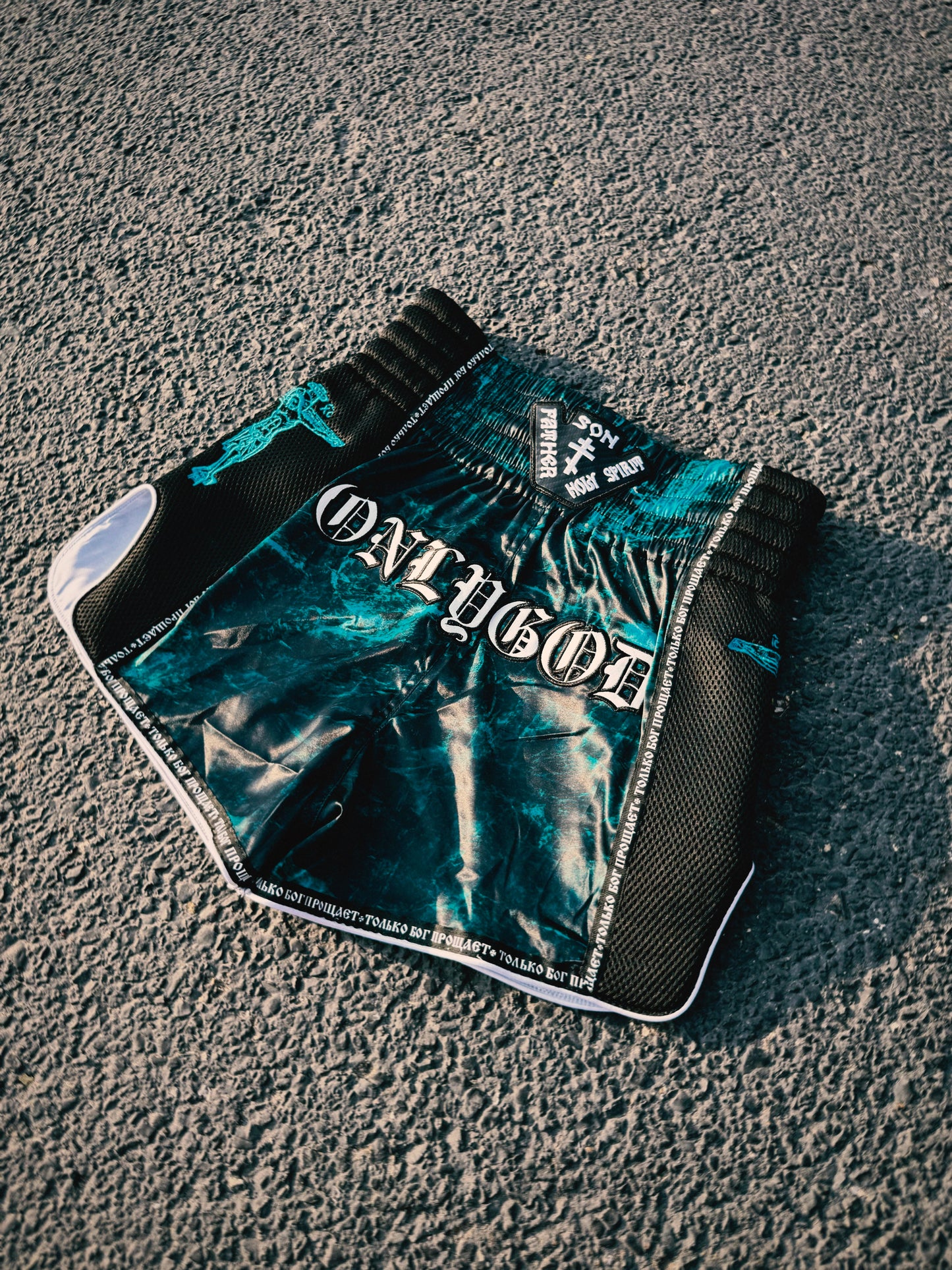 Turquoise Crucifix Muay Thai Short