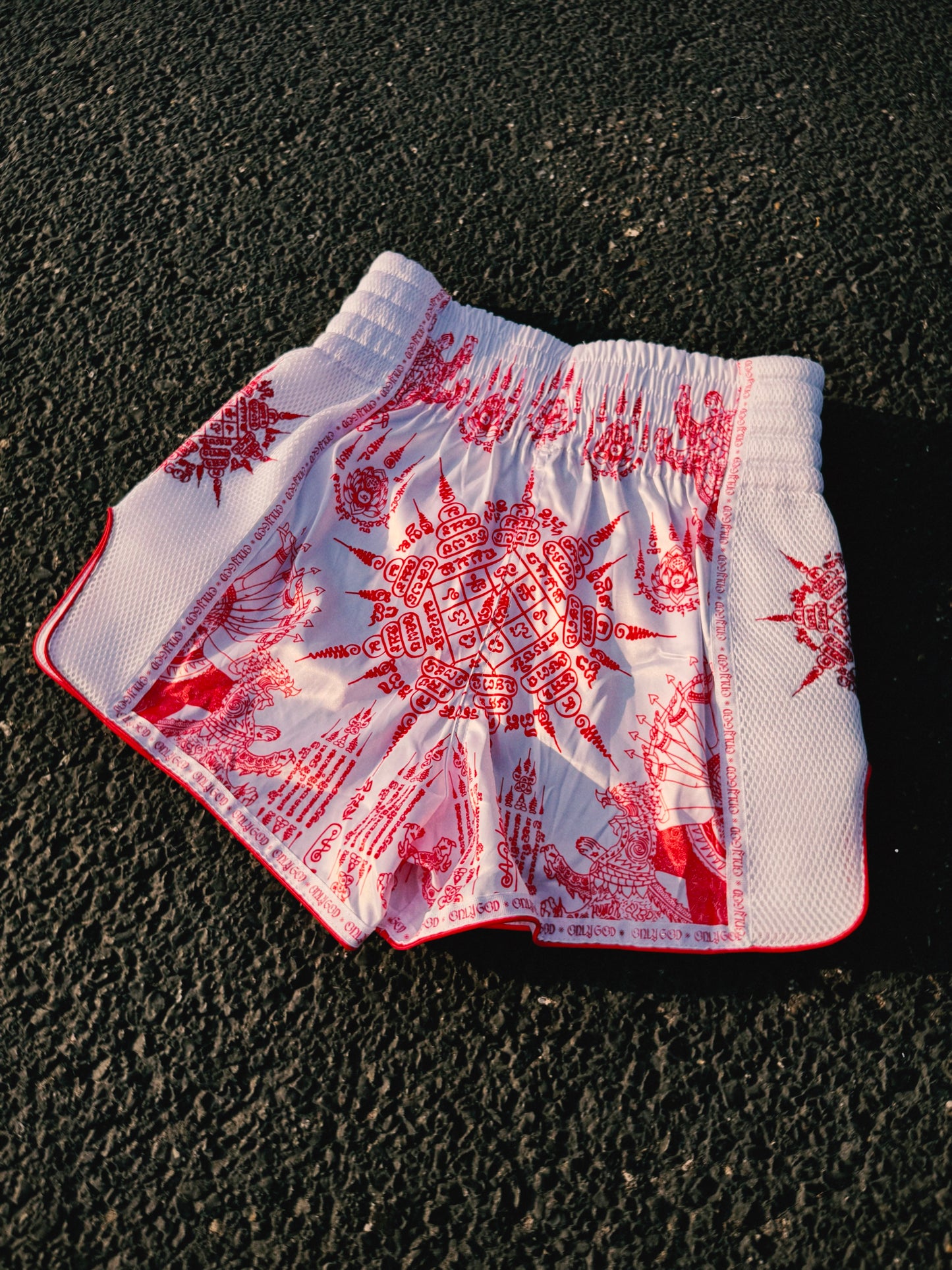 Red Sacred Ink Sak Yant Muay Thai Short