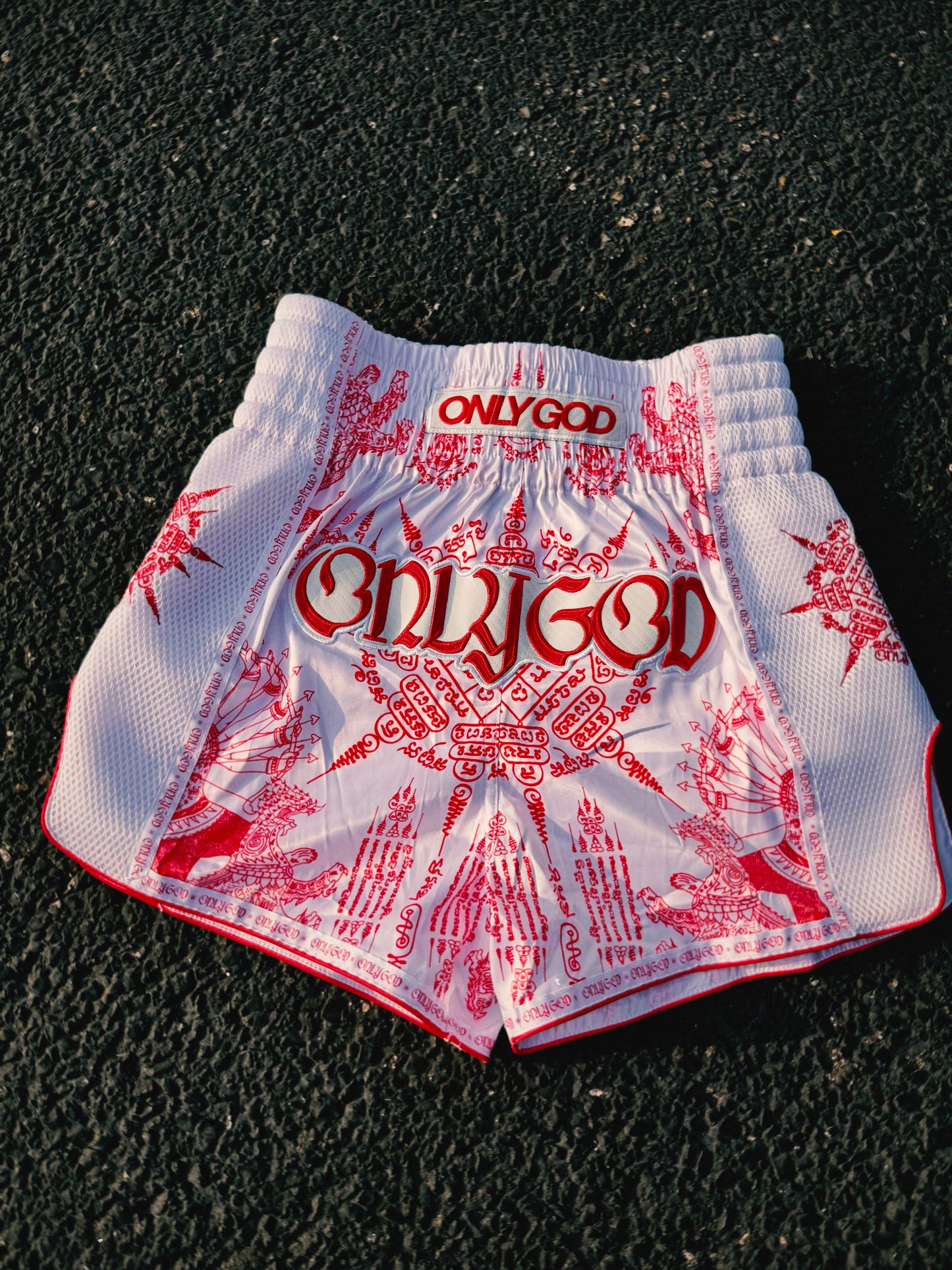 Red Sacred Ink Sak Yant Muay Thai Short